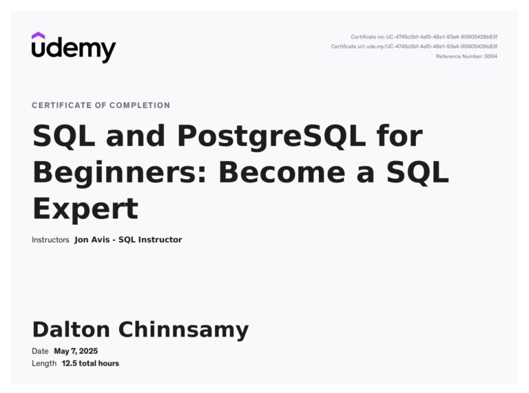 udemy sql